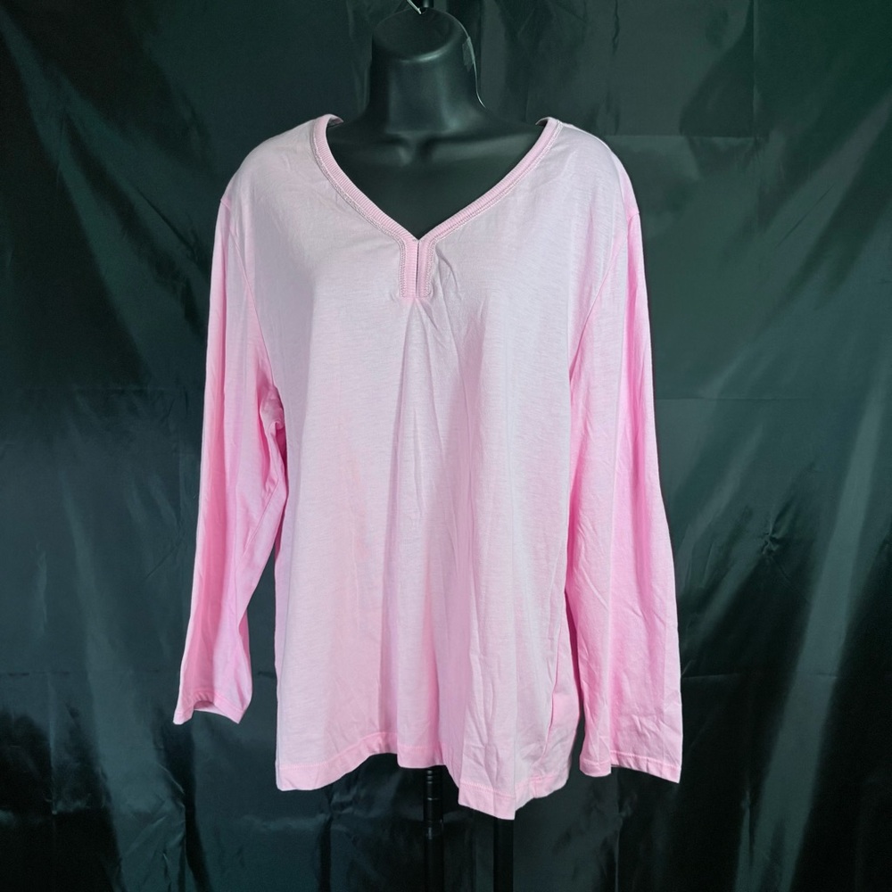 Nautica Light Pink Long Sleeve Tee 1X NWT - Picture 2 of 9